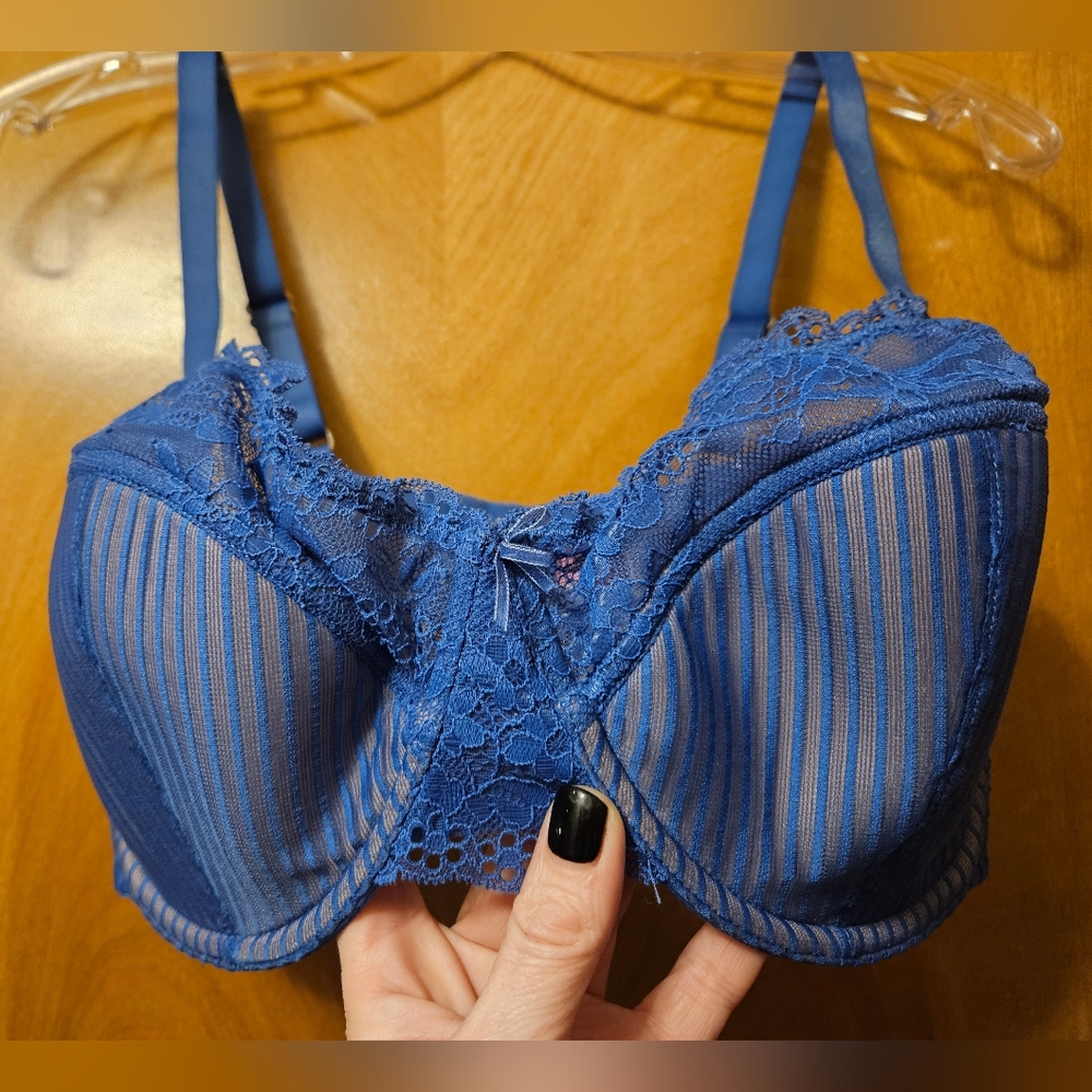 Adore Me Royal Blue Lace Bra